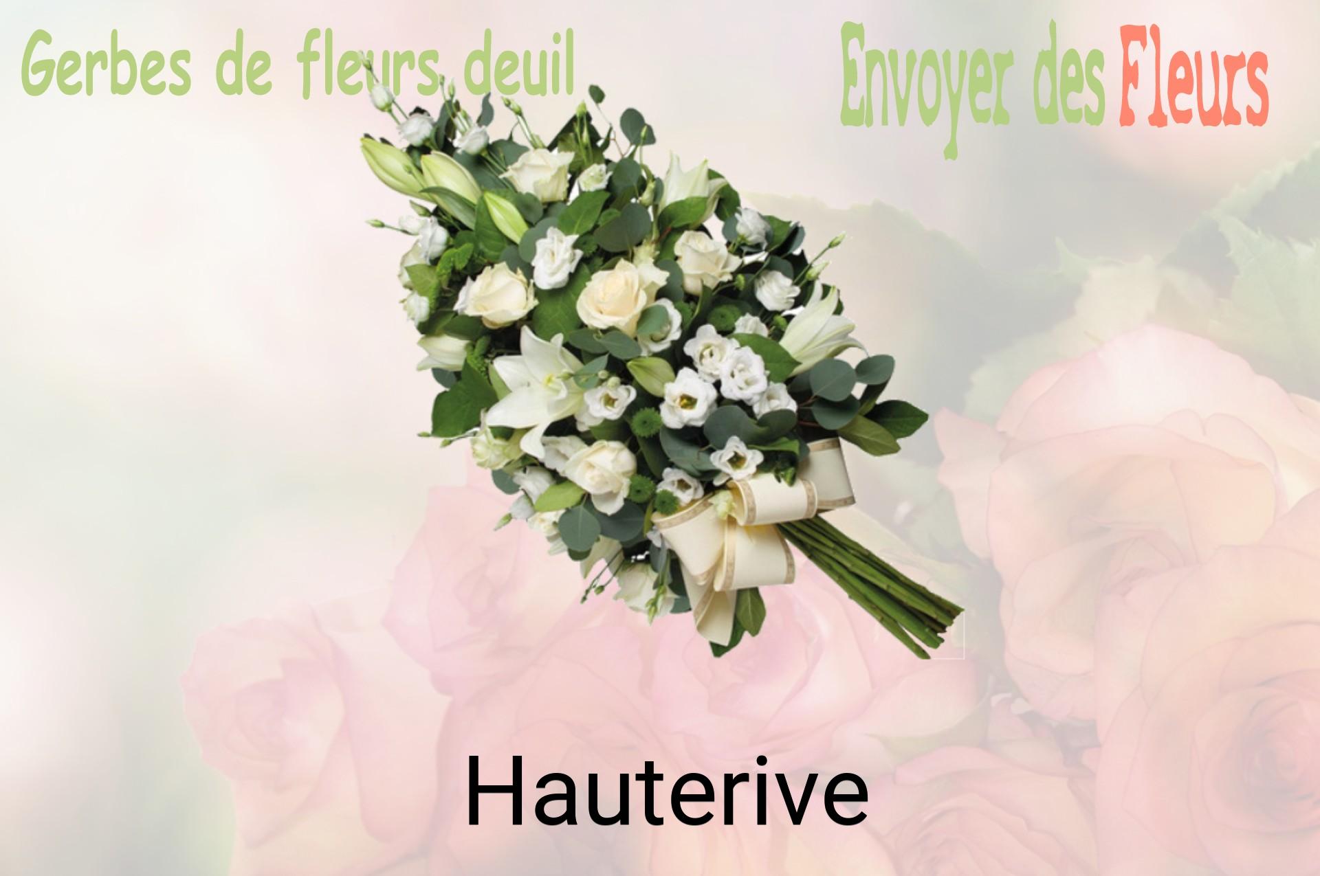 Gerbe de fleurs de deuil livrée à Hauterive